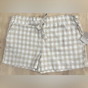 Jules & Leopold Tan Checkered Women's Shorts